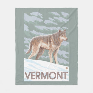 VermontWolf Scene Fleece Blanket