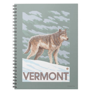 VermontWolf Scene Spiral Notebook