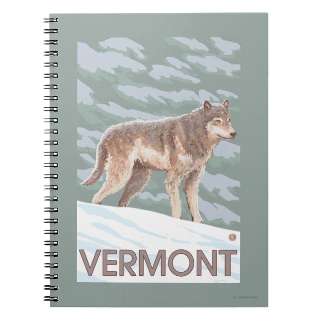 VermontWolf Scene Spiral Notebook (Front)