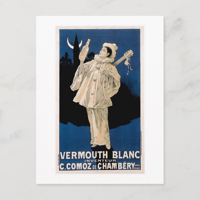 Vermouth Blanc Vintage Drink Ad Art Postcard (Front)