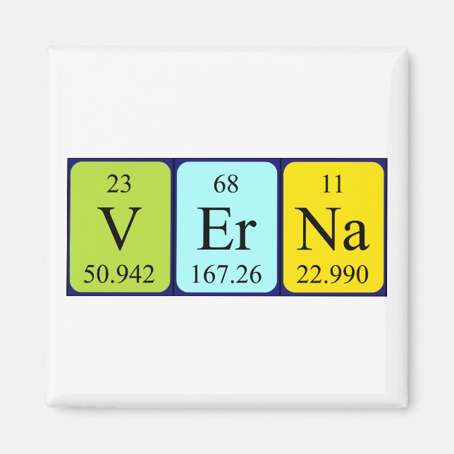 Verna periodic table name magnet (Front)
