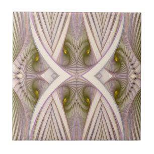 Vernal Equinox Purple and White Abstract Pattern Tile
