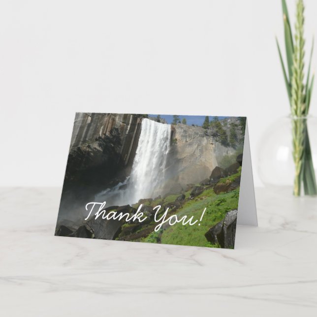 Vernal Falls I in Yosemite National Park Thank You Card (Front)
