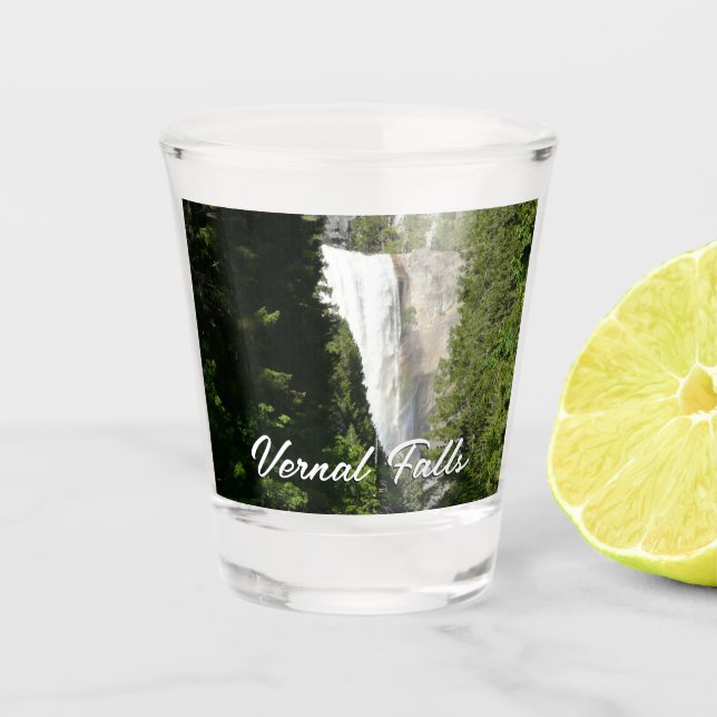 Vernal Falls II in Yosemite National Park Shot Glass (Front)