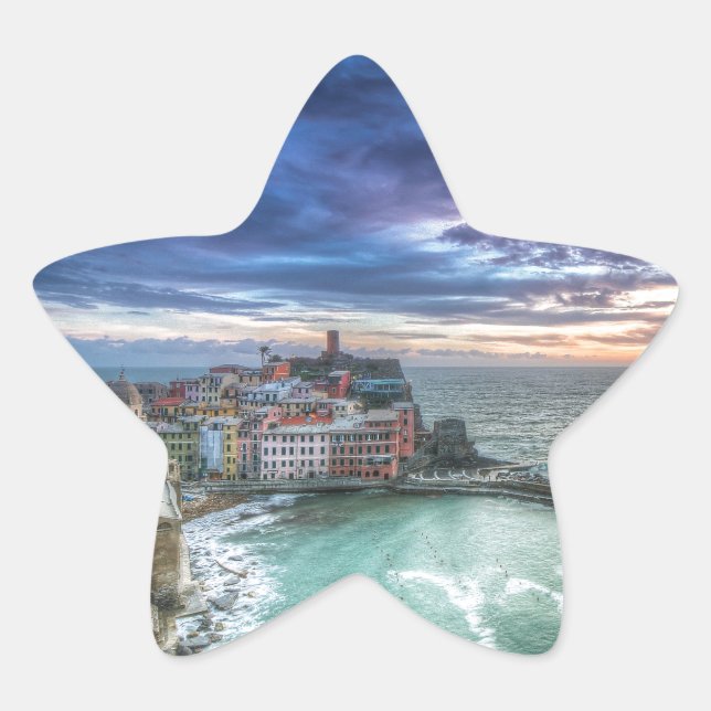 Vernazza at sunset, Italy Star Sticker (Front)