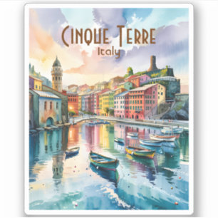 Vernazza Cinque Terre Italy Watercolor Colourful