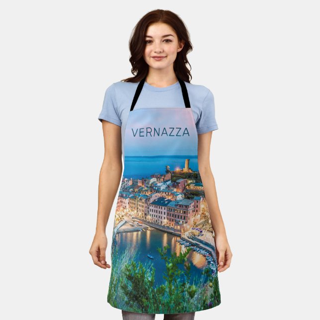 Vernazza Cinque Terre La Spezia Italy Panorama Apron (Worn)