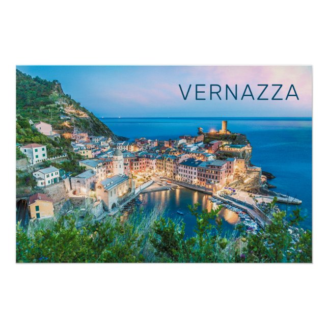 Vernazza Cinque Terre La Spezia Italy Panorama Poster (Front)