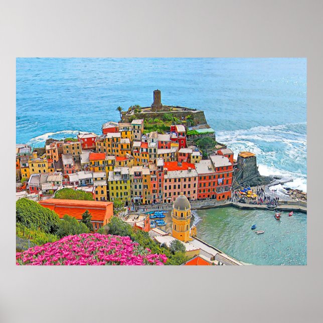 VERNAZZA  - Cinque Terre - panorama - Liguria - Poster (Front)
