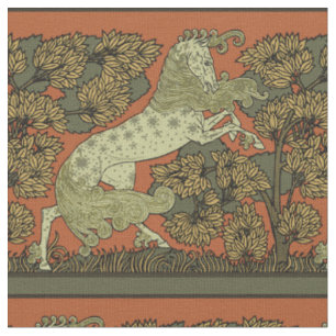 Verneuil Art Nouveau Horse: Vintage Equestrian Fabric