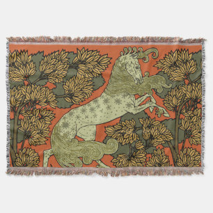 Verneuil Art Nouveau Horse: Vintage Equestrian Throw Blanket