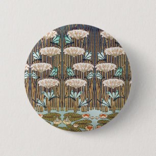 Verneuil Dragonfly Water Lily Art Nouveau: Vintage 6 Cm Round Badge