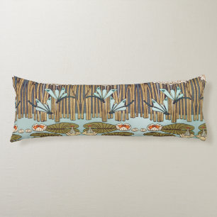 Verneuil Dragonfly Water Lily Art Nouveau: Vintage Body Cushion