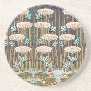 Verneuil Dragonfly Water Lily Art Nouveau: Vintage Coaster