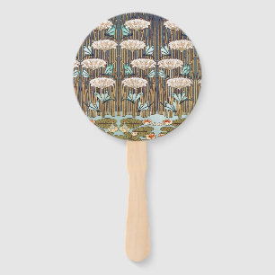 Verneuil Dragonfly Water Lily Art Nouveau: Vintage Hand Fan