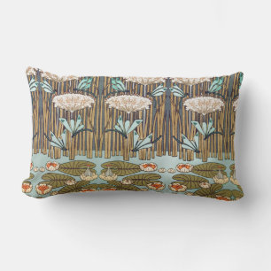 Verneuil Dragonfly Water Lily Art Nouveau: Vintage Lumbar Cushion