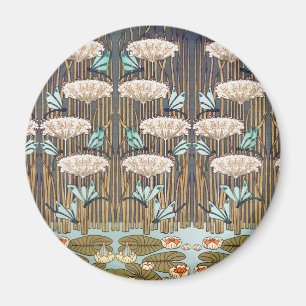 Verneuil Dragonfly Water Lily Art Nouveau: Vintage Magnet