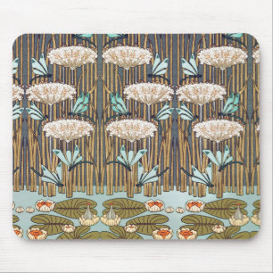 Verneuil Dragonfly Water Lily Art Nouveau: Vintage Mouse Pad