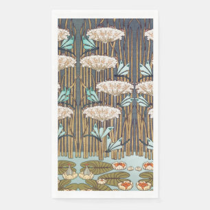 Verneuil Dragonfly Water Lily Art Nouveau: Vintage Napkin