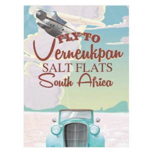 Verneukpan Salt Flats South Africa travel poster Tablecloth