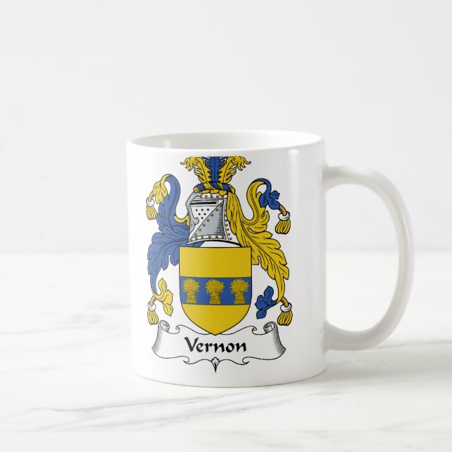 Vernon Family Crest Coffee Mug (Right)
