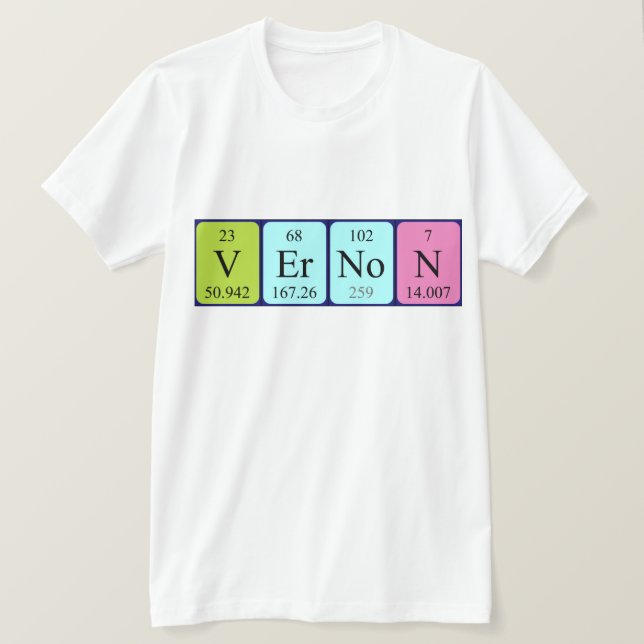 Vernon periodic table name shirt (Design Front)