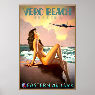 Vero Beach Florida Eastern Air Lines Travel Poster