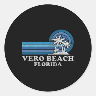 Vero Beach Florida Family Summer Vacation Vintage Classic Round Sticker