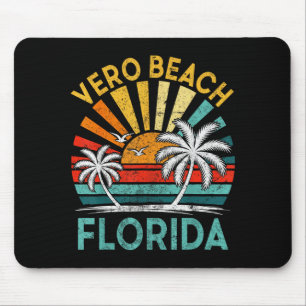 Vero Beach Florida Family Vacation Vintage Sunset Mouse Pad