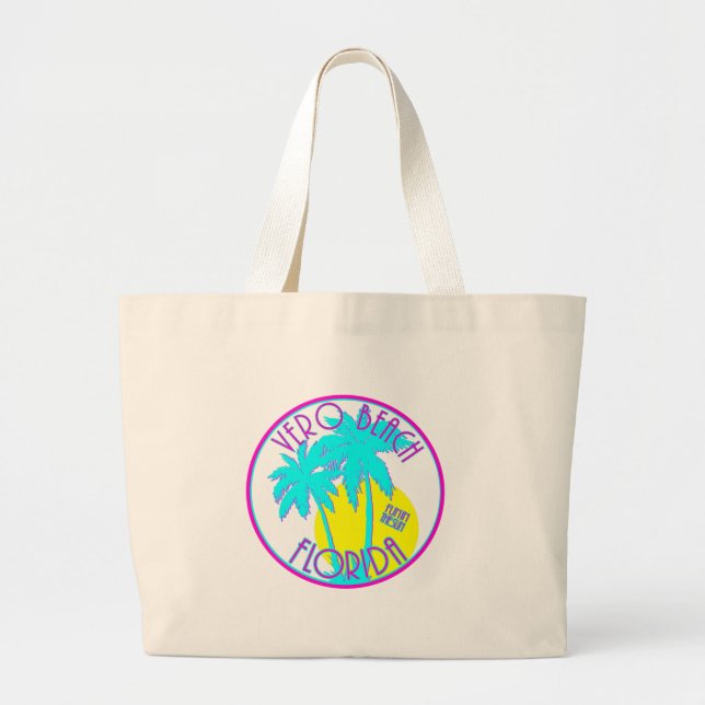 Vero Beach Florida Large Tote Bag (Front)