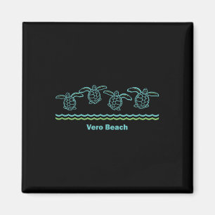 Vero Beach Florida Retro Sea Blue Tribal Turtle  Magnet