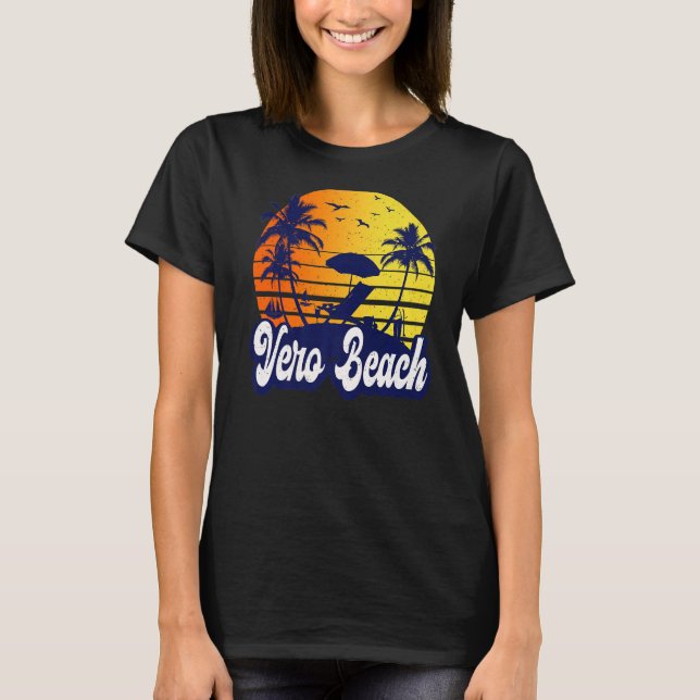 Vero Beach Florida Sunset Beach Retro Premium T-Shirt (Front)