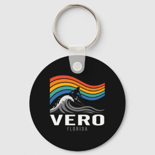 Vero Beach Florida Surfboarder Surfing Men Women Key Ring