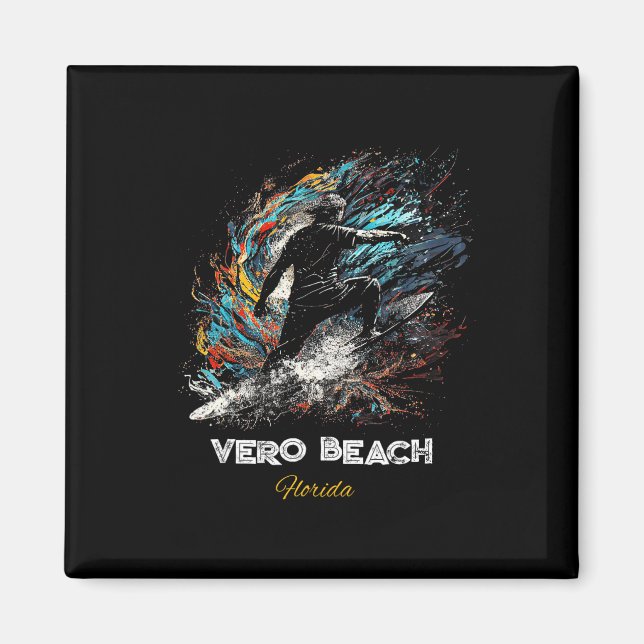 Vero Beach Florida Surfing Surfboard  Magnet (Front)