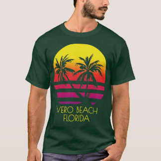 Vero Beach Florida Tropical Palm Trees Sunset Vaca T-Shirt