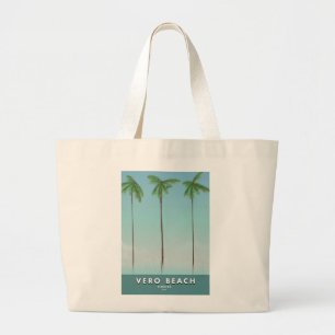 Vero Beach Florida vintage travel poster Large Tote Bag