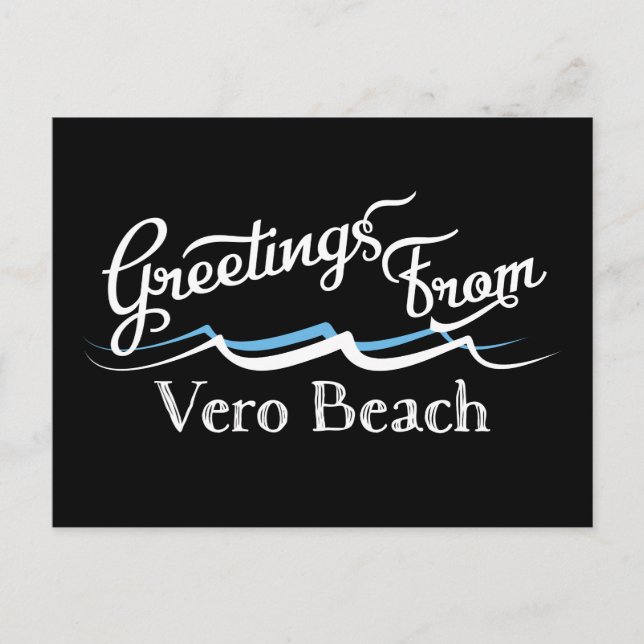 Vero Beach Water Waves Postcard (Front)