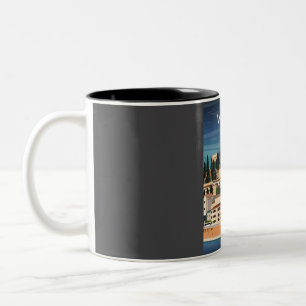 Verona Italy Vintage Minimal Retro Travel Poster Two-Tone Coffee Mug