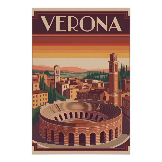 Verona Italy vintage Poster (Front)
