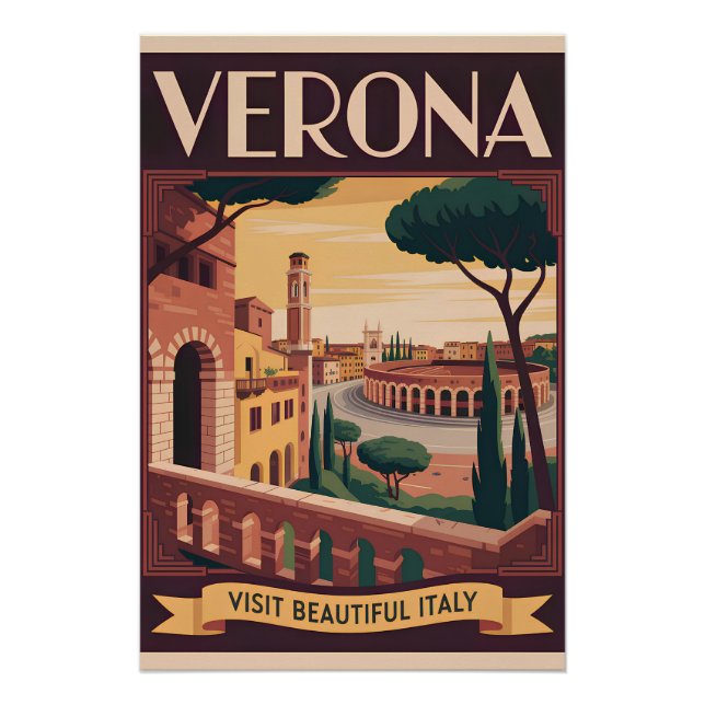 Verona Italy vintage Poster (Front)