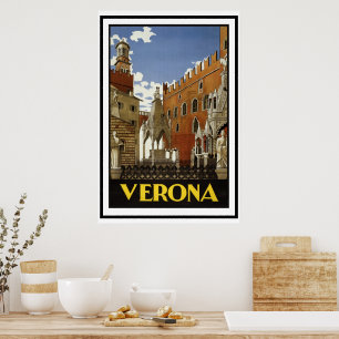 VERONA ITALY VINTAGE STYLE POSTER