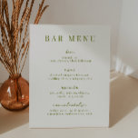VERONA Moss Green Bar Menu List Pedestal Sign<br><div class="desc">VERONA Moss Green,  bar menu list pedestal sign. Features,  light beige colour background. Font styles and colour can be customised by using the "edit using design tool" feature.</div>