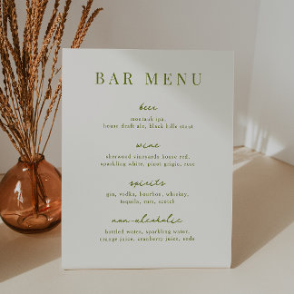 VERONA Moss Green Bar Menu List Pedestal Sign