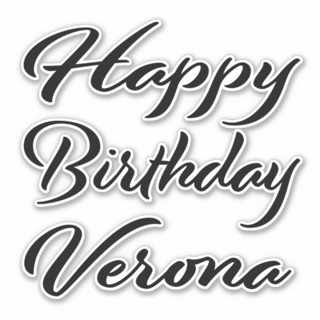 Verona Name First name black Sticker Birthday (Front)