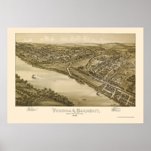Verona & Oakmont, PA Panoramic Map - 1896 Poster