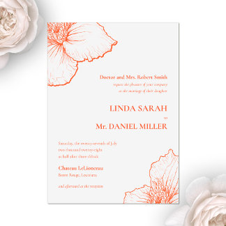 Verona Sunset Clematis Drawing Formal Wedding 💍 Acrylic Invitations