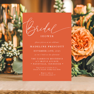 Verona Sunset Modern Calligraphy Bridal Shower Invitation