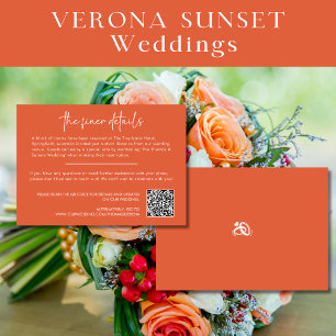 Verona Sunset Orange QR Code Enclosure Invitation