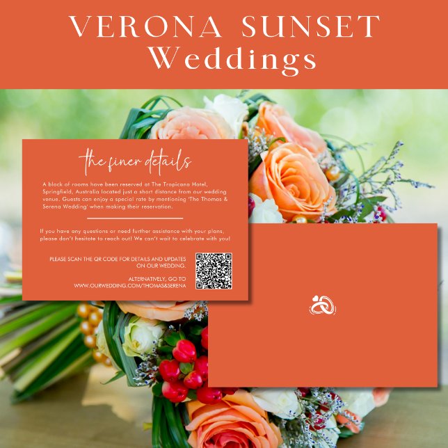 Verona Sunset Orange QR Code Enclosure Invitation (Creator Uploaded)