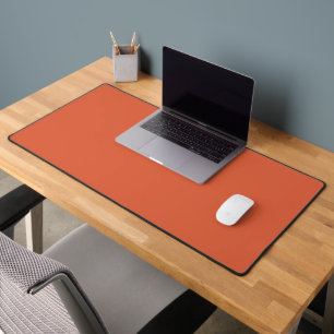 Verona Sunset Orange Solid Color Desk Mat